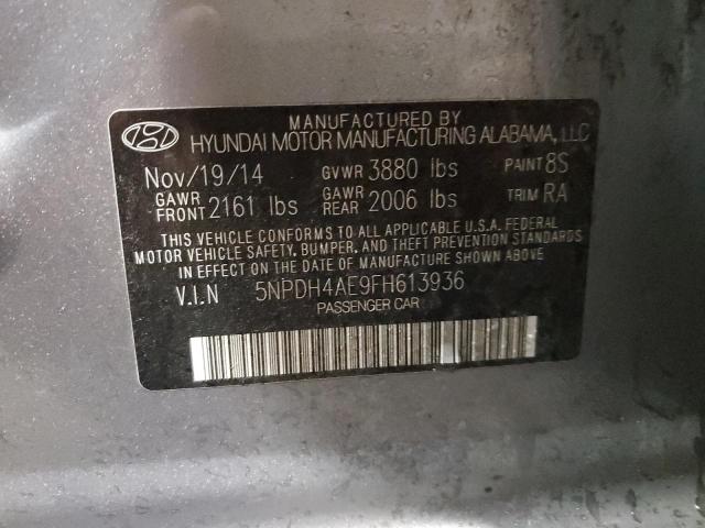 5NPDH4AE9FH613936 - 2015 HYUNDAI ELANTRA SE SILVER photo 12