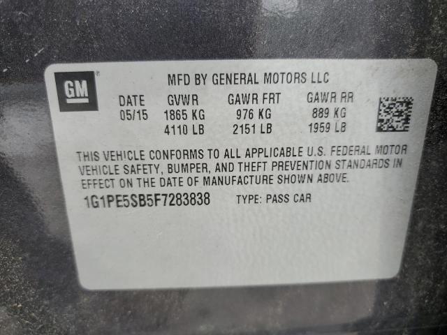 1G1PE5SB5F7283838 - 2015 CHEVROLET CRUZE LT CHARCOAL photo 12