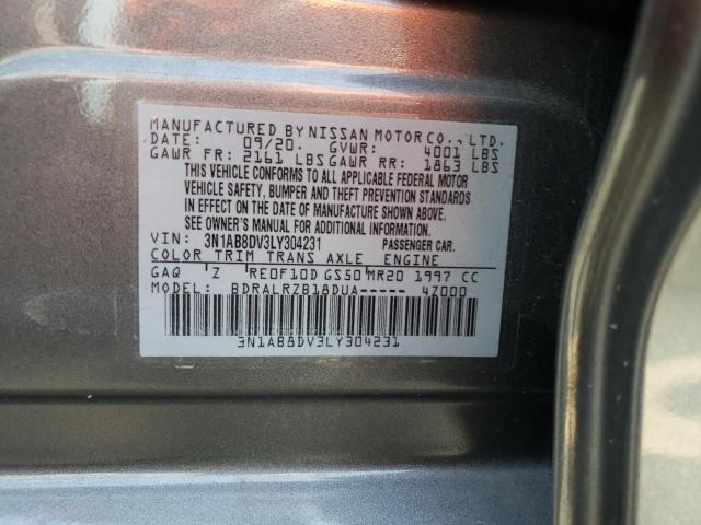 3N1AB8DV3LY304231 - 2020 NISSAN SENTRA SR GRAY photo 13