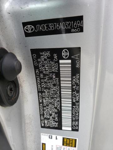 JTKDE3B76A0321694 - 2010 TOYOTA SCION TC 银色 照片 12