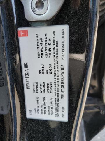 5YJ3E1EB3JF170807 - 2018 TESLA MODEL 3 BLACK photo 12