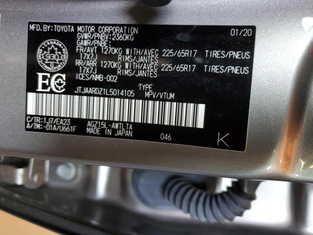 JTJAARDZ1L5014105 - 2020 LEXUS NX 300 BASE ვერცხლისფერი ფოტო 14