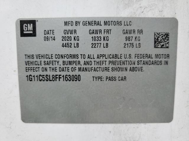 1G11C5SL8FF163090 - 2015 CHEVROLET MALIBU 1LT 白色 照片 13