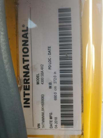 1HTMMMML8KH689083 - 2019 INTERNATIONAL 4000 4300 Жовтий фото 13