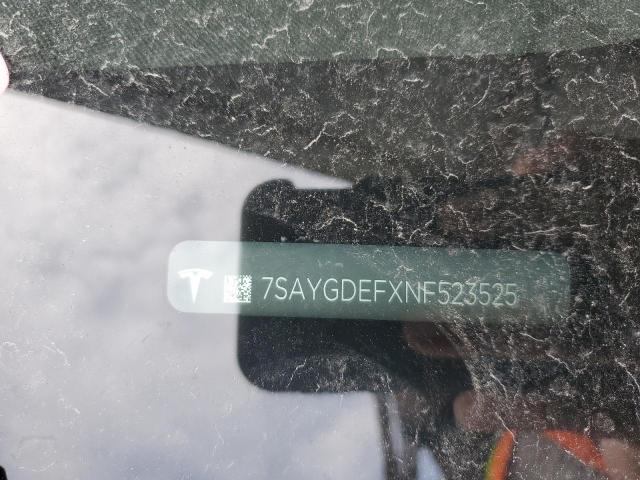 7SAYGDEFXNF523525 - 2022 TESLA MODEL Y WHITE photo 12