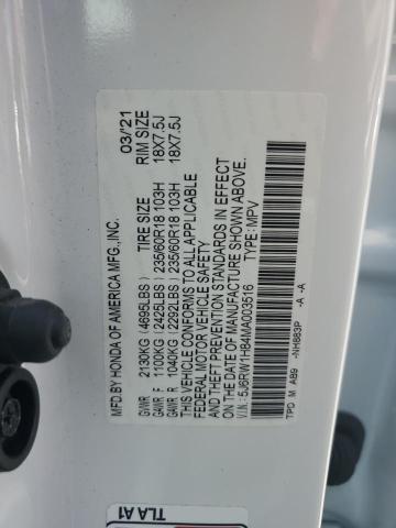5J6RW1H84MA003516 - 2021 HONDA CR-V EXL 白色 照片 12