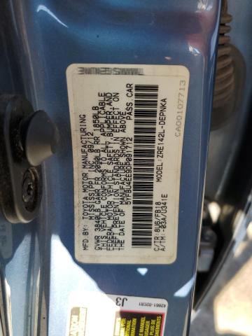 5YFBU4EE9DP091712 - 2013 TOYOTA COROLLA BASE BLUE photo 10