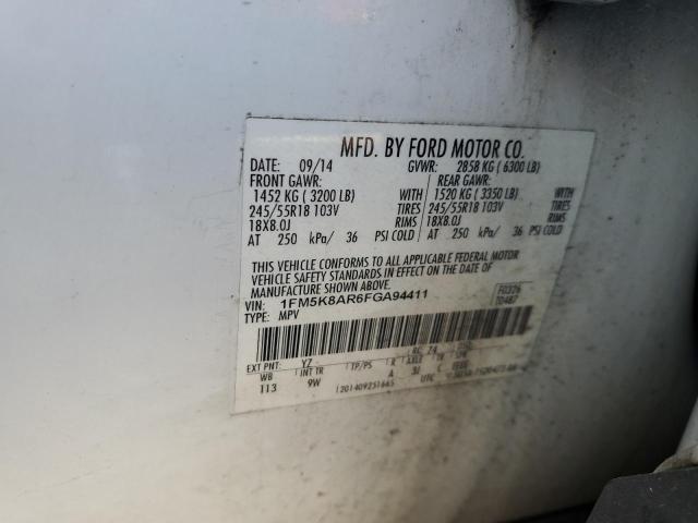 1FM5K8AR6FGA94411 - 2015 FORD EXPLORER POLICE INTERCEPTOR Blanco foto 13