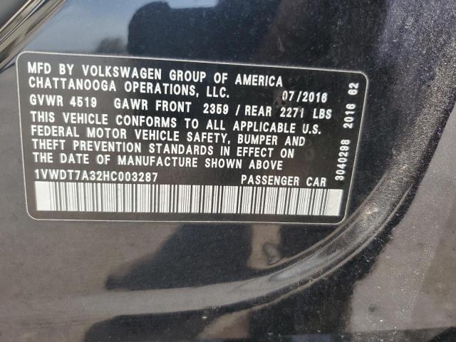 1VWDT7A32HC003287 - 2017 VOLKSWAGEN PASSAT R-LINE Qara foto 12