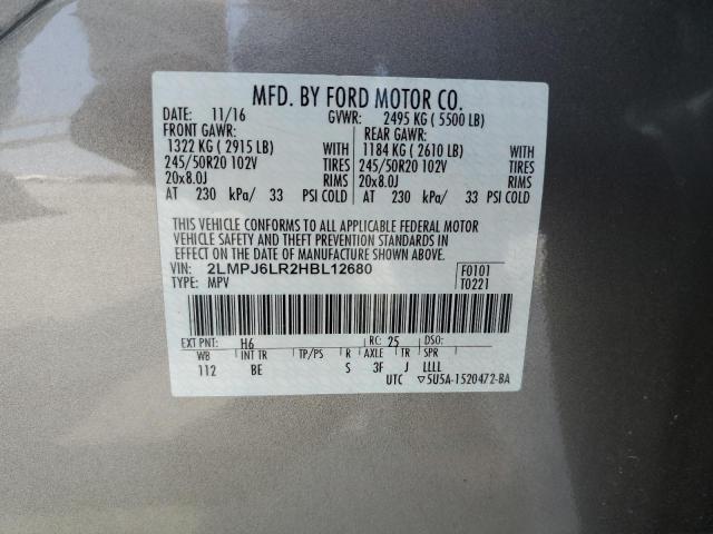 2LMPJ6LR2HBL12680 - 2017 LINCOLN MKX RESERVE Gümüş foto 13