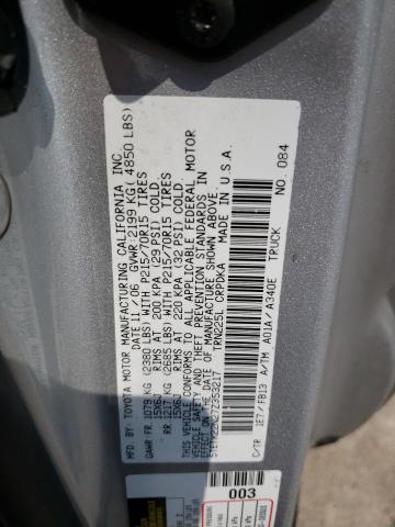 5TETX22N27Z353217 - 2007 TOYOTA TACOMA ACCESS CAB ვერცხლისფერი ფოტო 12