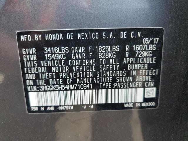 3HGGK5H54HM710941 - 2017 HONDA FIT LX CHARCOAL photo 14