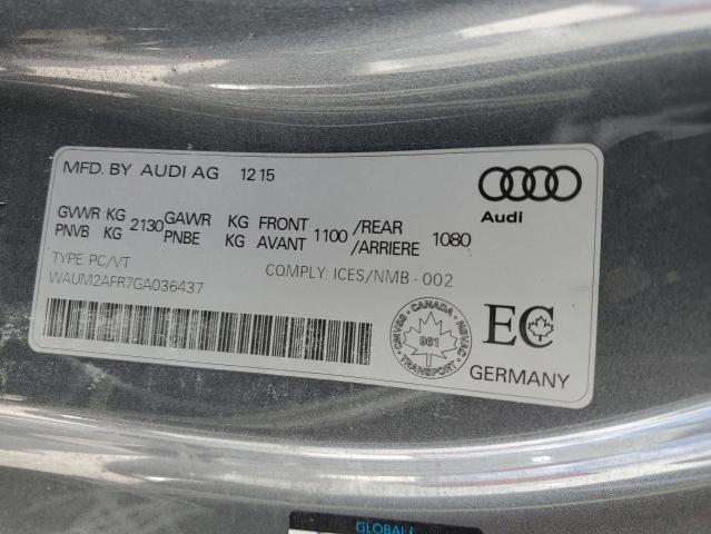 WAUM2AFR7GA036437 - 2016 AUDI A5 PREMIUM PLUS S-LINE GRAY photo 10