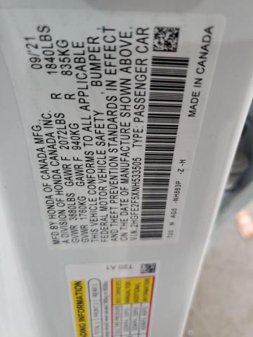 2HGFE2F5XNH533505 - 2022 HONDA CIVIC SPORT 白色 照片 13