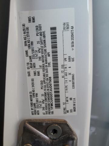 1FMCU0GD7JUD07908 - 2018 FORD ESCAPE SE Blanc photo 13