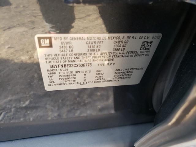 3GYFNBE32CS636775 - 2012 CADILLAC SRX PERFORMANCE COLLECTION Czarny zdjęcie 12