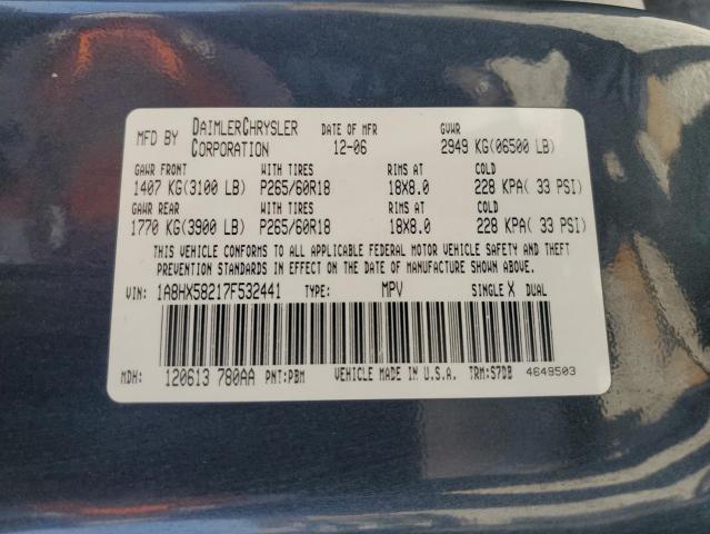 1A8HX58217F532441 - 2007 CHRYSLER ASPEN LIMITED 蓝色 照片 13