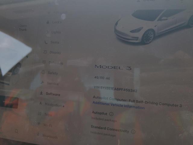 5YJ3E1EA6PF459342 - 2023 TESLA MODEL 3 WHITE photo 9