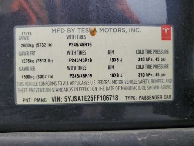 5YJSA1E25FF106718 - 2015 TESLA MODEL S 粉色 照片 12