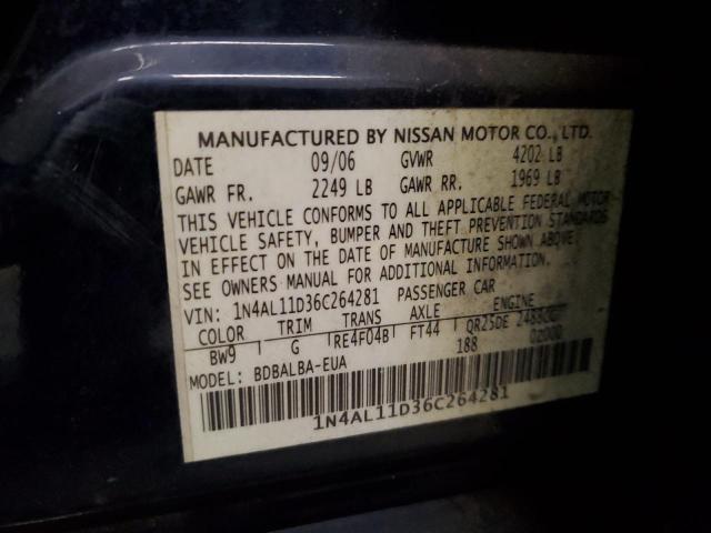 1N4AL11D36C264281 - 2006 NISSAN ALTIMA S BLUE photo 13