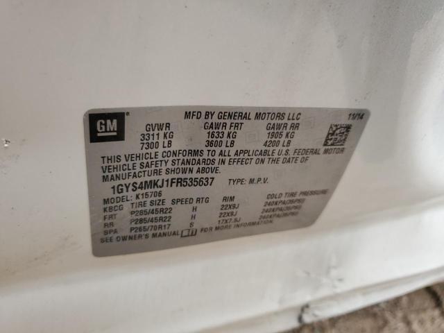 1GYS4MKJ1FR535637 - 2015 CADILLAC ESCALADE LUXURY Bicolore photo 12