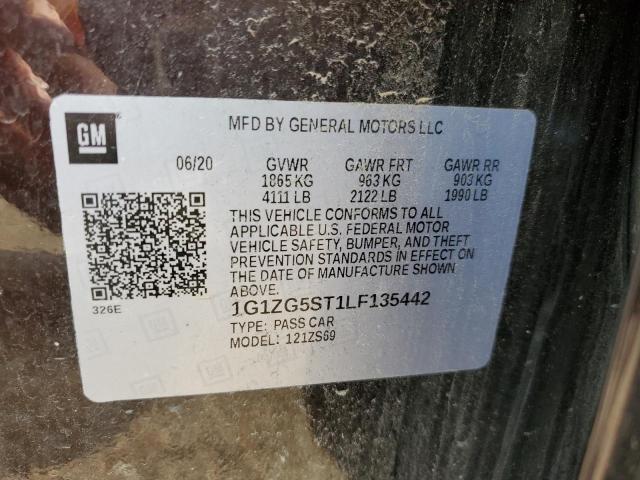 1G1ZG5ST1LF135442 - 2020 CHEVROLET MALIBU RS 紫色 照片 12