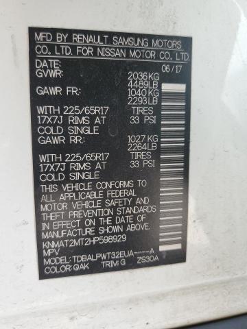 KNMAT2MT2HP598929 - 2017 NISSAN ROGUE S 白色 照片 13