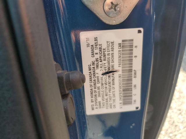 2HGFB2F50CH531283 - 2012 HONDA CIVIC LX BLUE photo 13