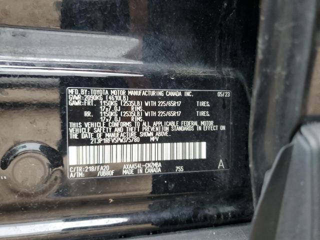 2T3P1RFV5PW375780 - 2023 TOYOTA RAV4 XLE BLACK photo 12