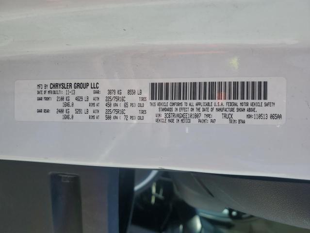 3C6TRVAGXEE101807 - 2014 RAM PROMASTER 1500 STANDARD WHITE photo 13