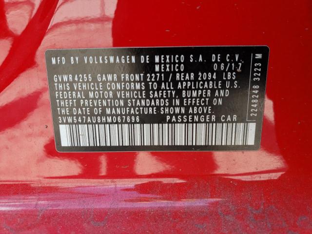 3VW547AU8HM067696 - 2017 VOLKSWAGEN GTI SPORT RED photo 13