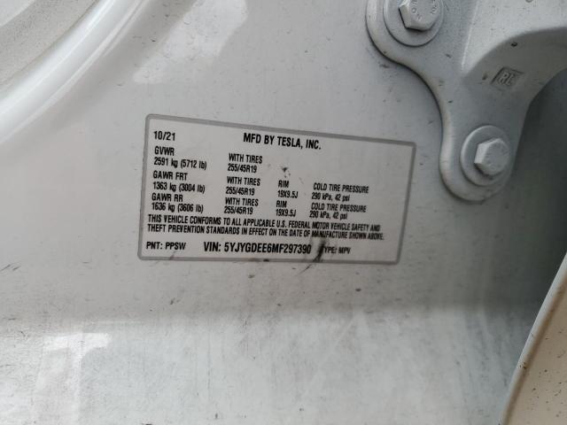 5YJYGDEE6MF297390 - 2021 TESLA MODEL Y WHITE photo 13
