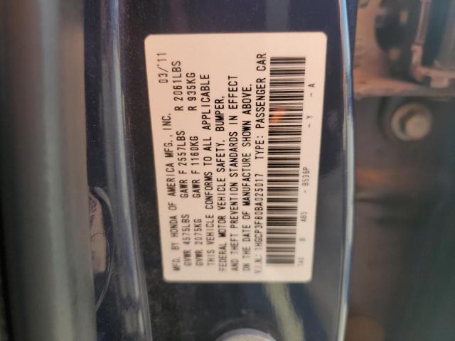 1HGCP3F80BA025017 - 2011 HONDA ACCORD EXL BLUE photo 13