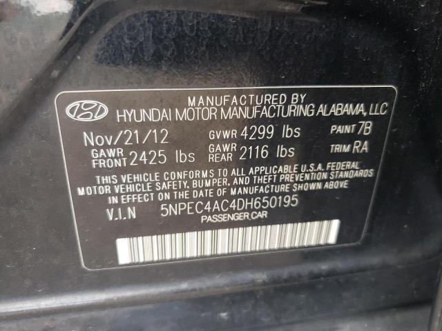 5NPEC4AC4DH650195 - 2013 HYUNDAI SONATA SE BLACK photo 12