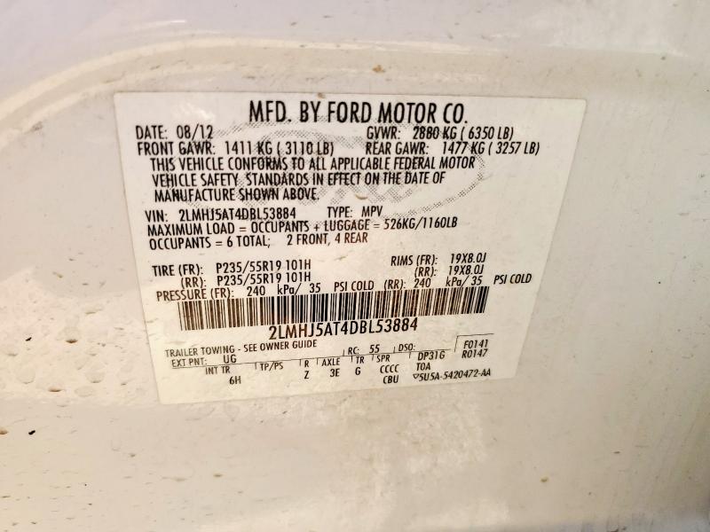 2LMHJ5AT4DBL53884 - 2013 LINCOLN MKT WHITE photo 13