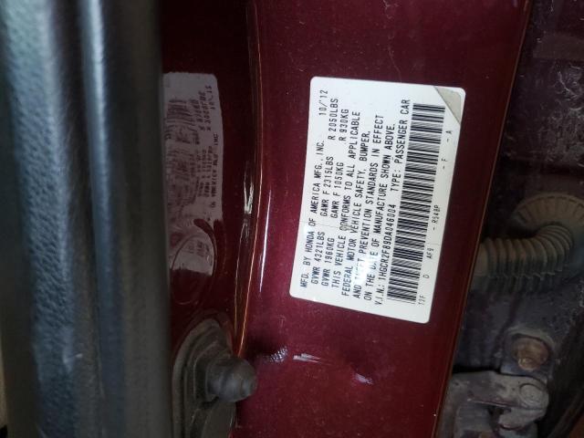 1HGCR2F89DA046004 - 2013 HONDA ACCORD EXL ბურგუნდია ფოტო 13