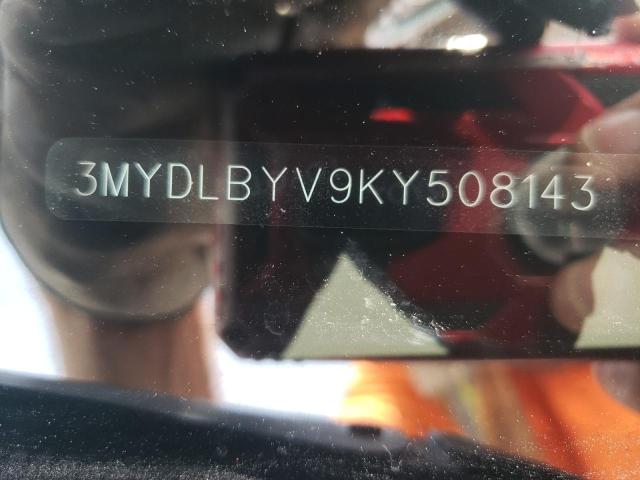 3MYDLBYV9KY508143 - 2019 TOYOTA YARIS L GRAY photo 12