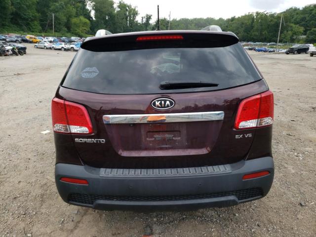 5XYKUDA22CG303266 - 2012 KIA SORENTO EX BURGUNDY photo 6