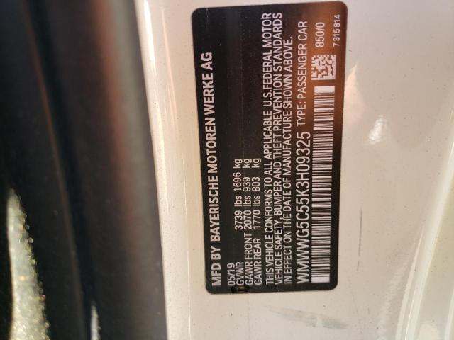 WMWWG5C55K3H09325 - 2019 MINI COOPER WHITE photo 12