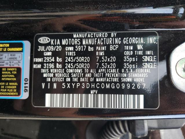 5XYP3DHC0MG099267 - 2021 KIA TELLURIDE EX BLACK photo 13