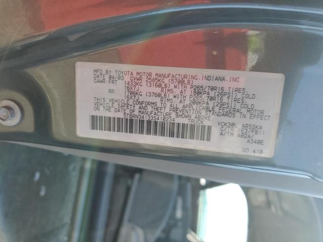 5TBRN34133S410234 - 2003 TOYOTA TUNDRA ACCESS CAB SR5 GRAY photo 12
