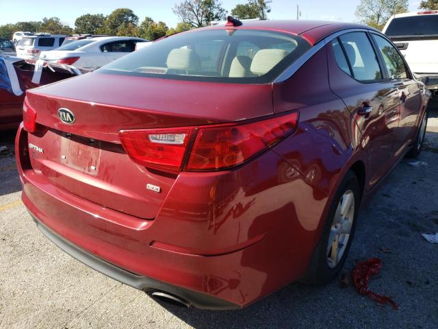 5XXGM4A79FG518220 - 2015 KIA OPTIMA LX RED photo 4