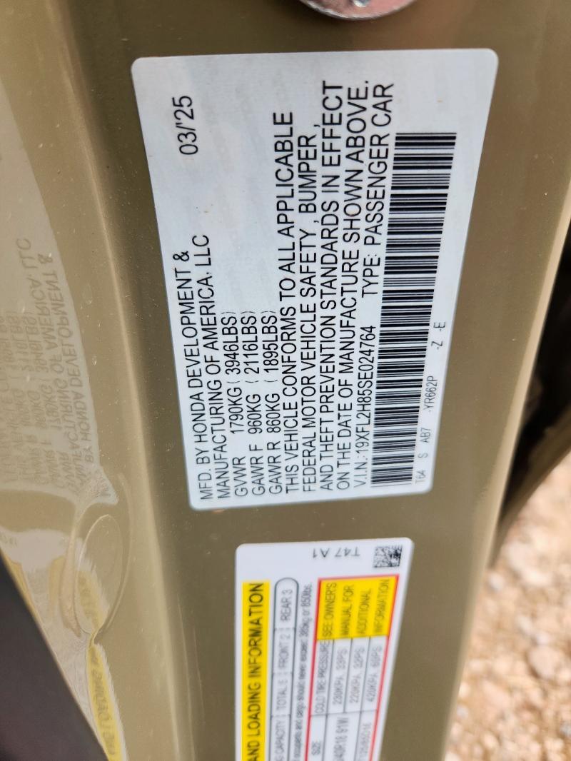 19XFL2H85SE024764 - 2025 HONDA CIVIC SPORT Yaşıl foto 12