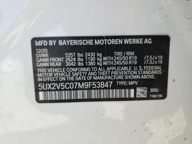 5UX2V5C07M9F53847 - 2021 BMW X4 XDRIVEM40I WHITE photo 14