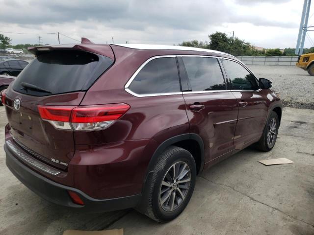 5TDJZRFH5JS911418 - 2018 TOYOTA HIGHLANDER SE BURGUNDY photo 3