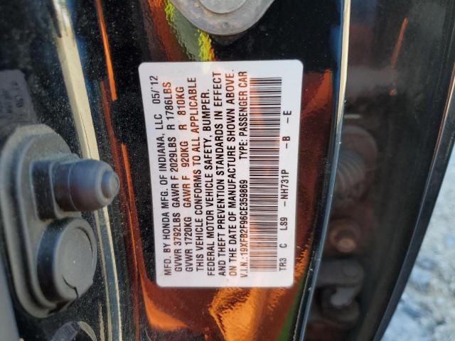 19XFB2F96CE359869 - 2012 HONDA CIVIC EXL BLACK photo 12