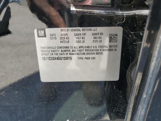 1G11C5SA4GU103819 - 2016 CHEVROLET MALIBU LIM LT 黑色 照片 12