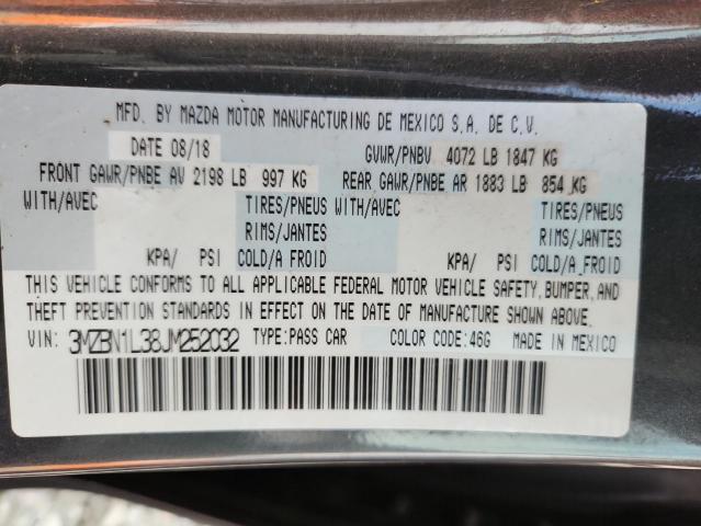 3MZBN1L38JM252032 - 2018 MAZDA 3 GRAND TOURING رمادي صورة 13