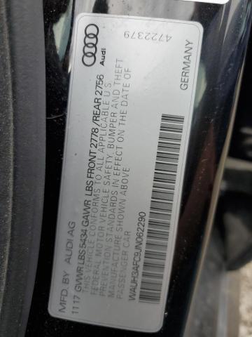 WAUH3AFC9JN062290 - 2018 AUDI A6 PRESTIGE 黑色 照片 12