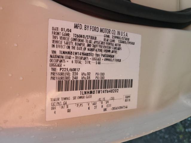 1LNHM81W14Y648202 - 2004 LINCOLN TOWN CAR EXECUTIVE CREAM photo 12